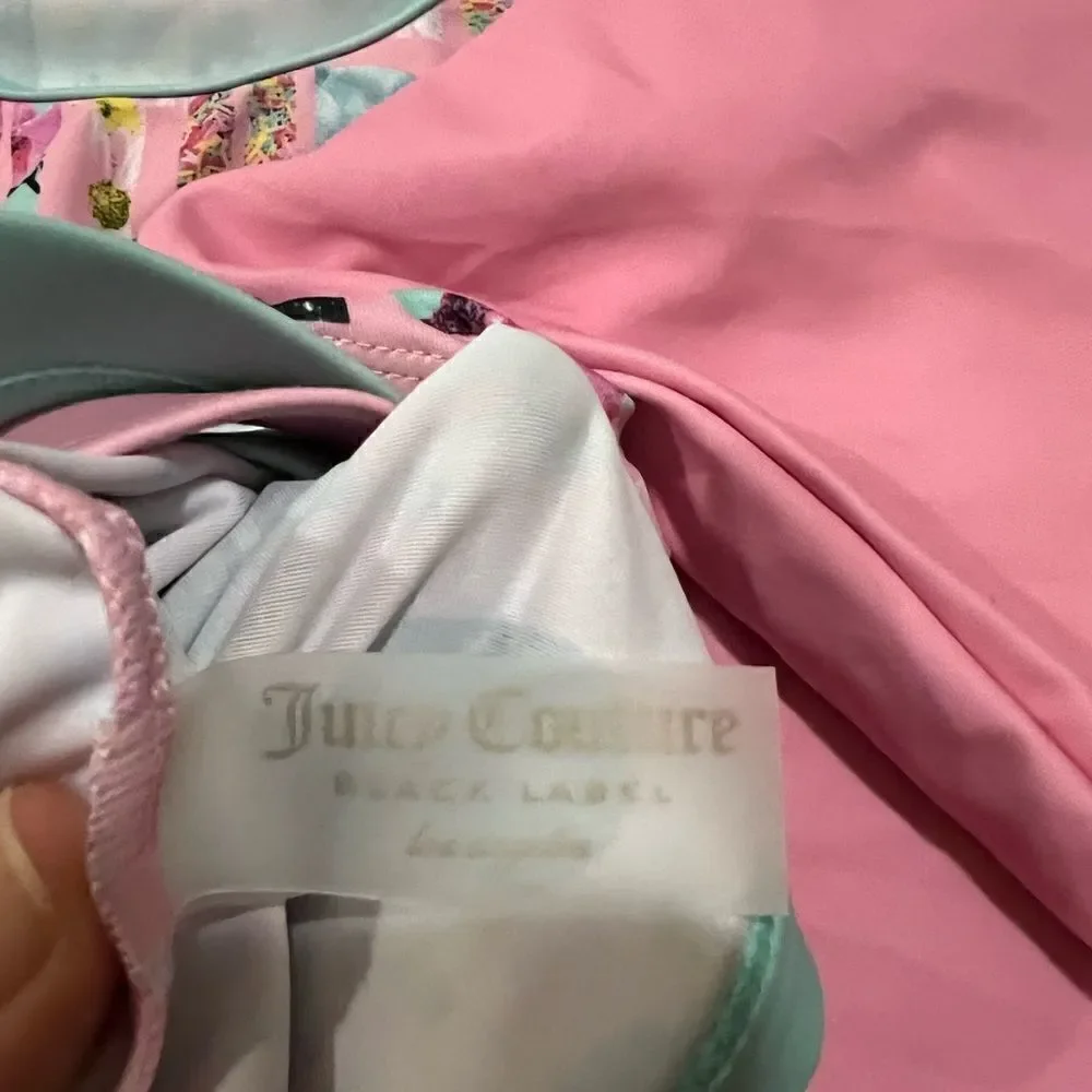 Juicy Couture rashgaurd girls size 14 pink blue